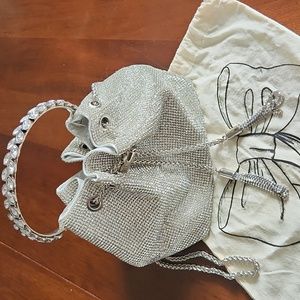NWOT Silver Sparkle Bag